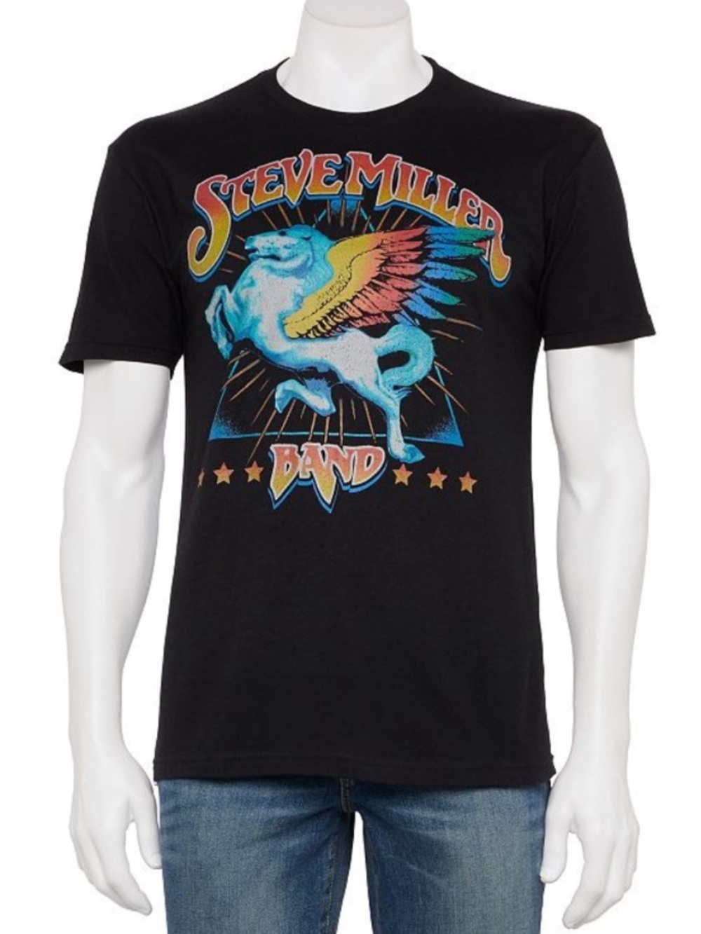 Steve Miller Band Black T-Shirt Mens Large Retro 2022 Pegasus Rock Tee